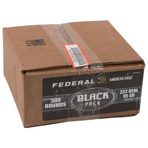Federal Black 223 Remington 55gr FMJ Rifle Ammo - 300 Rounds