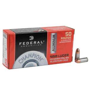 Federal Premium Champion 9mm Luger 115gr FMJ Handgun Ammo - 50 Rounds