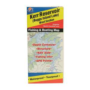 Fishing Hot Spots Kerr Reservoir Fishing Map, VA/NC
