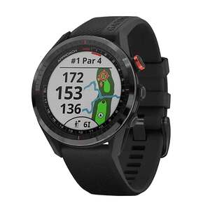 Garmin Approach S62 Golf GPS Watch - Black Ceramic Bezel with Black Silicone Band