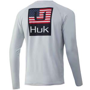 Huk Men's Americana Pursuit Long Sleeve Shirt - Glacier - 3XL