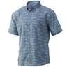 Huk Men's Billfish Teaser Short Sleeve Shirt - Silver Blue - L - Silver Blue L