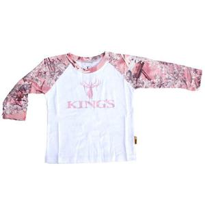 King's Camo Kids Long Sleeve Pink Shadow Tee