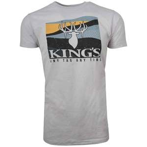 King's Camo Men's Any Tag Label Short Sleeve Shirt - Silver - L