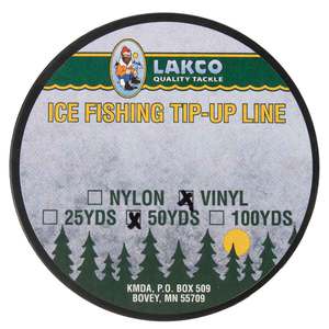 Lakco Quality Tackle Vinyl Ice Fishing Tip Up Line - Black, 50yds