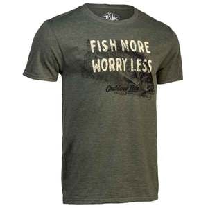 Outdoor Life Men's Fish More Worry Less Short Sleeve Shirt - Green - M