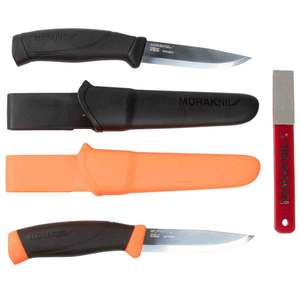 Morakniv Outdoor Knife and Sharpener Set, Includes Two Companion Knives and Fine Diamond 600-Grit Sharpener