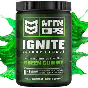 MTN OPS Ignite Green Gummy Energy & Focus - 45 Servings