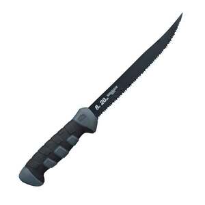 PENN Serrated Edge Fillet Knife - Black/Gray, 8in
