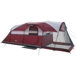 Rustic Ridge Tunnel 8-Person Camping Tent - Maroon