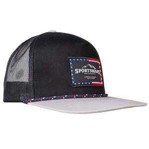 Sportsman's Warehouse 6-Panel Rope Logo Patch Adjustable Hat - Black/Charcoal - One Size Fit Most