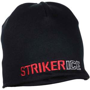 StrikerICE Windbreaker Beanie Ice Fishing Hat - Black, OneSizeFitsMost