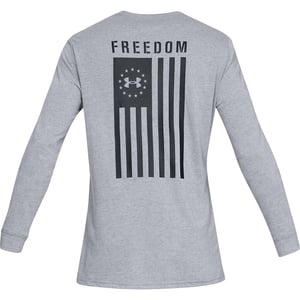Under Armour Men's Freedom Flag Long Sleeve Shirt - Gray - XXL
