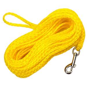 Water & Woods Hollow Poly Braided Check Cord Leash - Yellow - 50ft