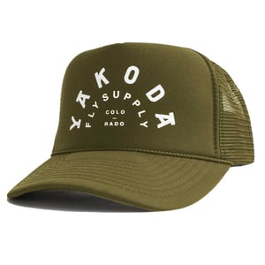 Yakoda Logo Foam Trucker Fishing Adjustable Hat - Olive - One Size Fits Most