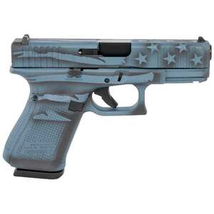 Glock G19 Gen5 Compact 9mm Luger 4.02in Blue Titanium Flag Cerakote Pistol - 15+1 Rounds