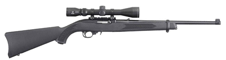 Ruger 10/22 Carbine Scoped Black Semi Automatic Rifle - 22 Long Rifle